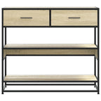 Avlastningsbord sonoma-ek 90x35x80 cm konstruerat trä