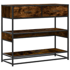 Avlastningsbord rökfärgad ek 90x35x80 cm konstruerat trä