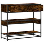 Avlastningsbord rökfärgad ek 90x35x80 cm konstruerat trä