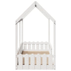 Barnsäng med husram vit 80x200 cm massiv furu