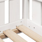 Barnsäng med husram vit 80x200 cm massiv furu