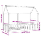 Barnsäng med husram 90x190 cm massiv furu