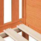 Barnsäng med husram vaxad brun 80x160 cm massiv furu