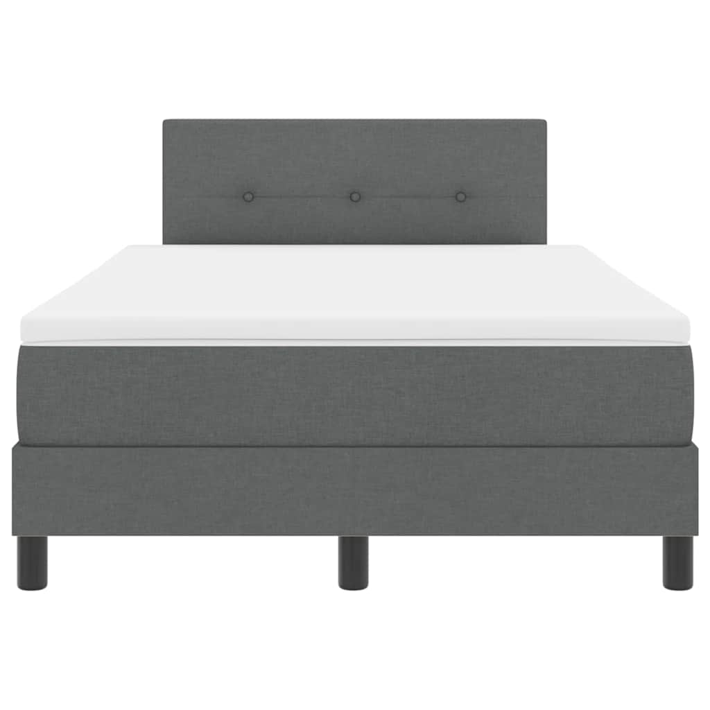 Bäddfjäder med madrass med huvudgavel Mörkgrå 120 x 190 cm tyg