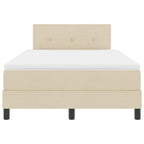 Bäddfjäder med madrass med huvudgavel Kräm 120 x 190 cm tyg