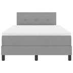 Bäddfjäder med madrass med huvudgavel Ljusgrå 120 x 200 cm tyg