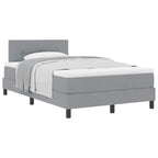 Bäddfjäder med madrass med huvudgavel Ljusgrå 120 x 200 cm tyg