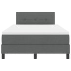 Bäddfjäder med madrass med huvudgavel Mörkgrå 120 x 200 cm tyg