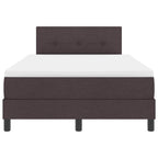 Bäddfjäder med madrass med huvudgavel Mörkbrun 120 x 200 cm tyg