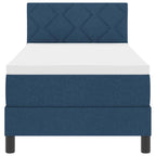 Bäddfjäder med madrass med huvudgavel Blå 80 x 200 cm tyg