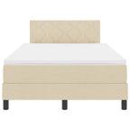 Bäddfjäder med madrass med huvudgavel Kräm 120 x 190 cm tyg