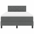 Bäddfjäder med madrass med huvudgavel Mörkgrå 120 x 200 cm tyg