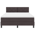 Bäddfjäder med madrass med huvudgavel Mörkbrun 140 x 200 cm tyg