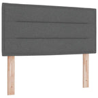 Bäddfjäder med madrass med huvudgavel Mörkgrå 100 x 200 cm tyg