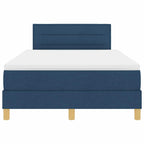 Bäddfjäder med madrass med huvudgavel Blå 120 x 190 cm tyg