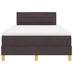 Bäddfjäder med madrass med huvudgavel Mörkbrun 120 x 200 cm tyg