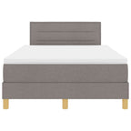 Bäddfjäder med madrass med huvudgavel Taupe 120 x 200 cm tyg