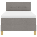 Bäddfjäder med madrass med huvudgavel Taupe 80 x 200 cm tyg