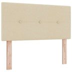 Bäddfjäder med madrass med huvudgavel Kräm 80 x 200 cm tyg