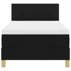 Bäddfjäder med madrass med huvudgavel Svart 90 x 190 cm tyg