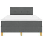 Bäddfjäder med madrass med huvudgavel Mörkgrå 120 x 190 cm tyg