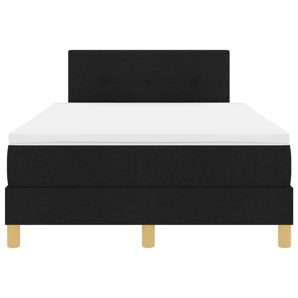 Bäddfjäder med madrass med huvudgavel Svart 120 x 190 cm tyg