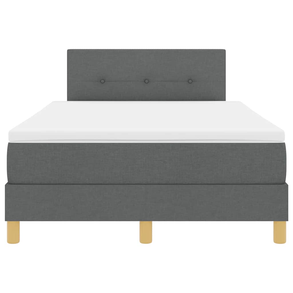 Bäddfjäder med madrass med huvudgavel Mörkgrå 120 x 200 cm tyg