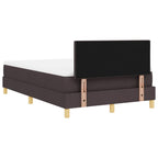 Bäddfjäder med madrass med huvudgavel Mörkbrun 120 x 200 cm tyg