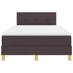 Bäddfjäder med madrass med huvudgavel Mörkbrun 120 x 200 cm tyg