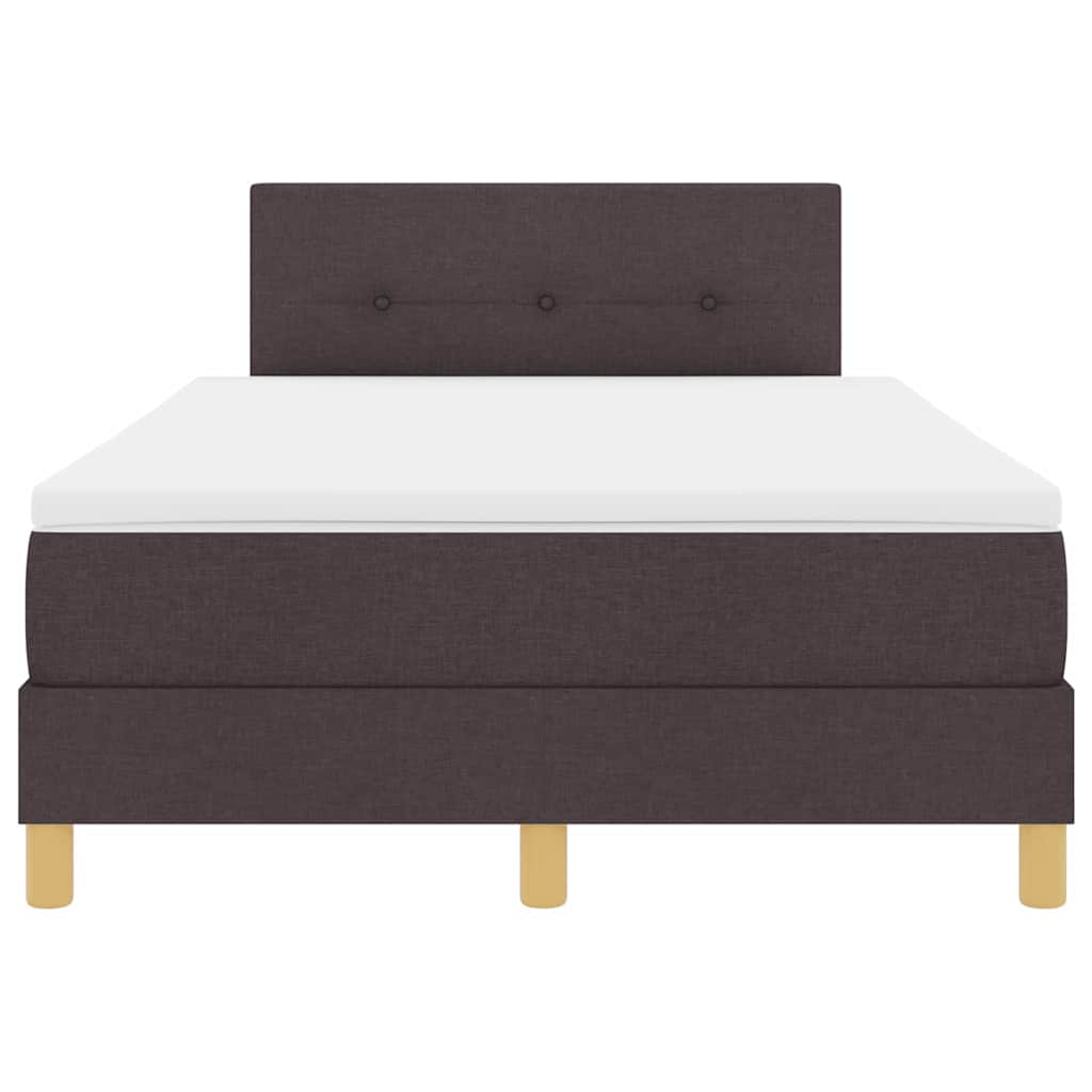 Bäddfjäder med madrass med huvudgavel Mörkbrun 120 x 200 cm tyg