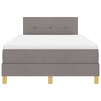 Bäddfjäder med madrass med huvudgavel Taupe 120 x 200 cm tyg