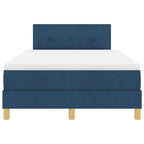 Bäddfjäder med madrass med huvudgavel Blå 120 x 200 cm tyg