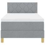 Bäddfjäder med madrass med huvudgavel Ljusgrå 90 x 200 cm tyg