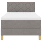 Bäddfjäder med madrass med huvudgavel Taupe 90 x 200 cm tyg