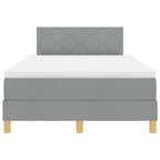 Bäddfjäder med madrass med huvudgavel Ljusgrå 120 x 200 cm tyg