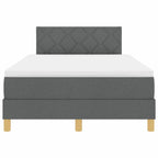 Bäddfjäder med madrass med huvudgavel Mörkgrå 120 x 200 cm tyg