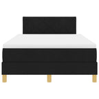 Bäddfjäder med madrass med huvudgavel Svart 120 x 200 cm tyg