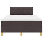 Bäddfjäder med madrass med huvudgavel Mörkbrun 120 x 200 cm tyg