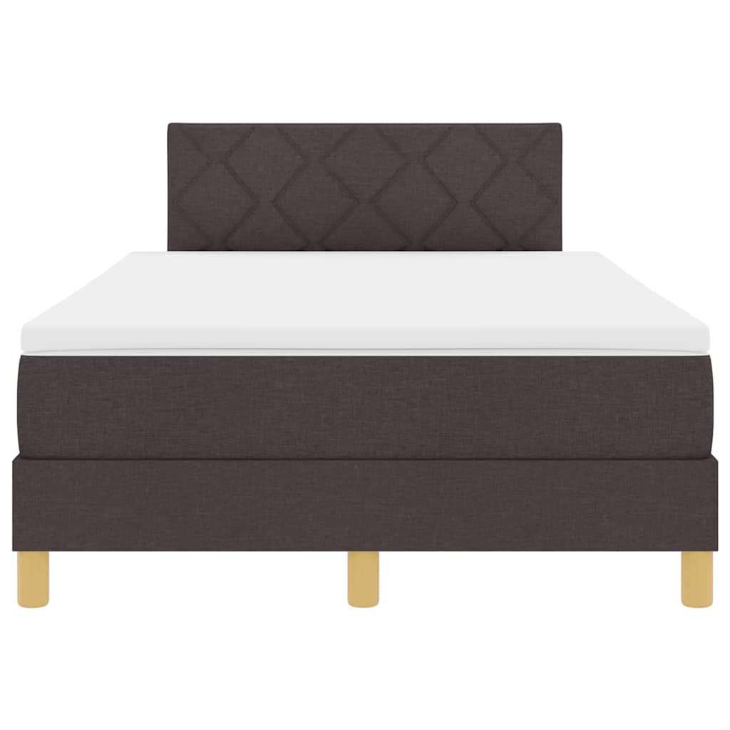 Bäddfjäder med madrass med huvudgavel Mörkbrun 120 x 200 cm tyg