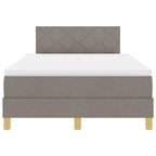 Bäddfjäder med madrass med huvudgavel Taupe 120 x 200 cm tyg