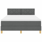 Bäddfjäder med madrass med huvudgavel Mörkgrå 140 x 200 cm tyg