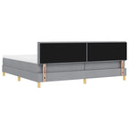 Bäddfjäder med madrass med huvudgavel Ljusgrå 200 x 200 cm tyg