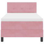 Bäddfjäder med madrass med huvudgavel Rosa 100 x 200 cm Sammet