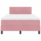 Bäddfjäder med madrass med huvudgavel Rosa 120 x 200 cm Sammet