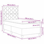 Bäddfjäder med madrass med huvudgavel Blå 100 x 200 cm tyg