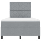 Bäddfjäder med madrass med huvudgavel Ljusgrå 120 x 200 cm tyg