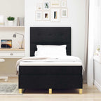 Bäddfjäder med huvudgavel Svart 120 x 190 cm tyg