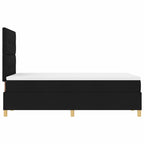 Bäddfjäder med huvudgavel Svart 120 x 190 cm tyg