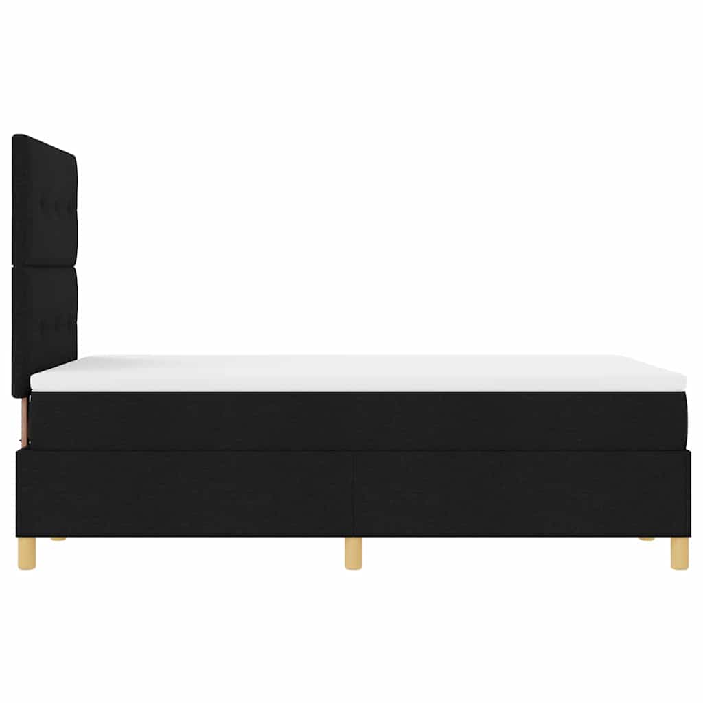 Bäddfjäder med huvudgavel Svart 120 x 190 cm tyg