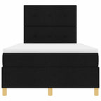 Bäddfjäder med huvudgavel Svart 120 x 200 cm tyg